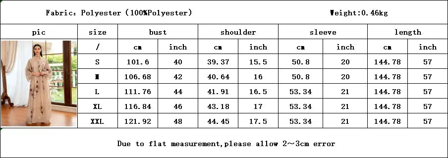 Kaftan Muslim Abaya Clothes for Muslim Women Summer Fashion Muslim Women Long Sleeve V-neck Sequin Long Maxi Dress Dubai Abaya