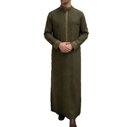 Middle Eastern Arab ethnic robe, Muslim traditional men's robe, casual festival worship, Islamic men's clothing