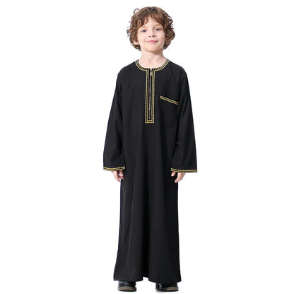 Child Dubai 2024 Luxury Kids Boys Men's Muslim Clothing Caftan Robes Islamic Ramadan Clothes Arab Man Abaya Pakistan Turkish