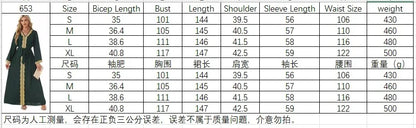 Muslim Women's Clothing, Solid Color Patchwork Basic Style, Loose Embroidery, Long Skirt, Dress, Long-Sleeved Dress
