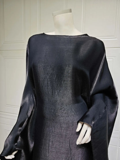 2024 Muslim Dress Women Summer Fashion Muslim Long Sleeve Satin Plus Size Long Abaya Kaftan Abaya Dubai Abaya Muslim Clothes