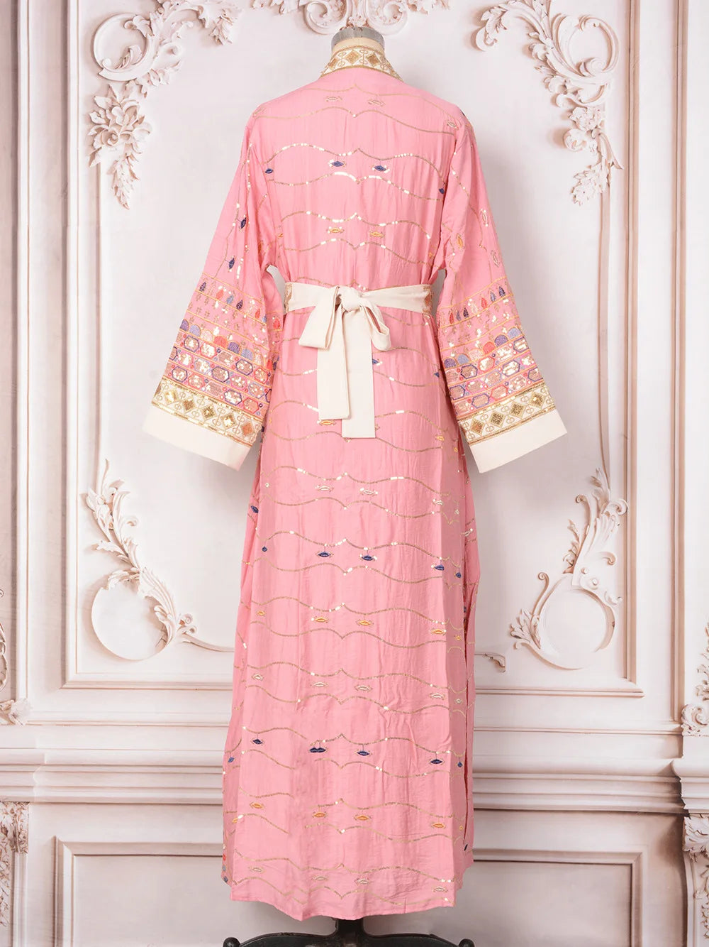 Muslim Two Piece Sets Women Clothing Prom Dresses Fashion Colorful Embroidery Abaya Turkish Kaftan Robe Women Prayer Dress Sets