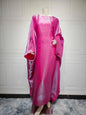 2024 Muslim Dress Women Summer Fashion Muslim Long Sleeve Satin Plus Size Long Abaya Kaftan Abaya Dubai Abaya Muslim Clothes