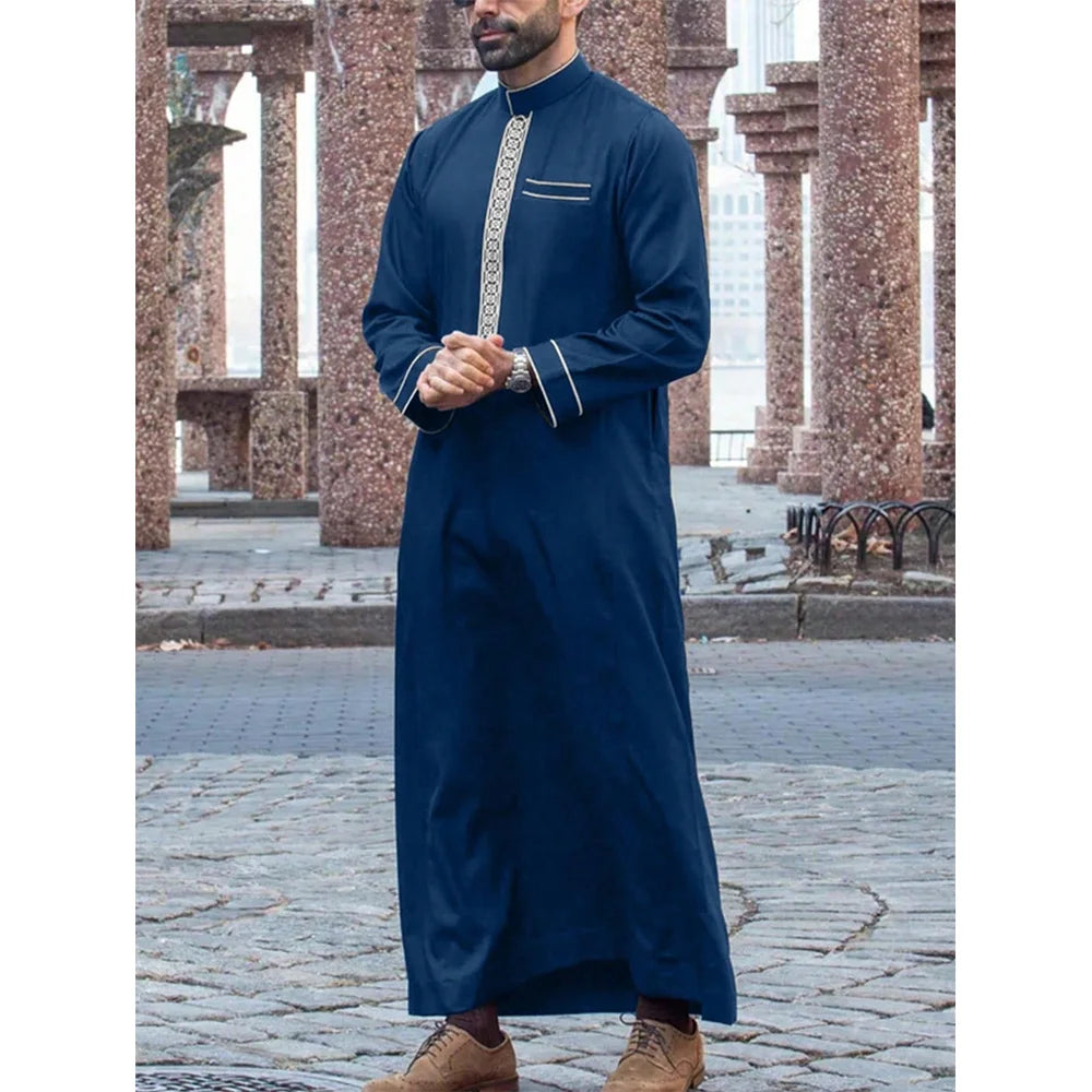 Middle Eastern Arab ethnic robe, Muslim traditional men's robe, casual festival worship, Islamic men's clothing