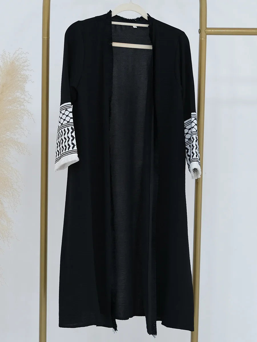 Muslim Kids girls Luxury Dubai Abaya Kimono Cardigan Embroidery tassels Long Dress Ramadan Robe Kaftan Femme Islam Clothing