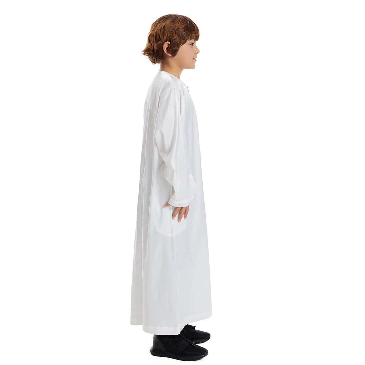 Muslim Children Abaya Ramadan Jubba Prayer Thobe Boys Long Dress Kids Caftan Islamic Robe O-Neck Gown for Kaftan Dubai Arab Robe