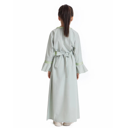 Muslim Kids Girls Maxi Dress Ramadan Eid Djellaba Dubai Abaya Turkey Kaftan Islamic Clothing Arabic Robe Children Prayer Gown
