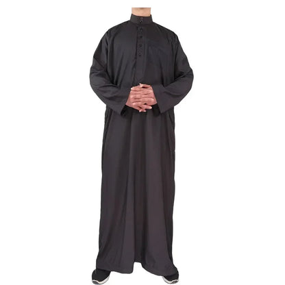 Islamic Clothing Men Solid Long Sleeve Loose Muslim Male Saudi Arabia Pakistan Kurta Muslim Costumes Muslim Dress Kaftan Thobe