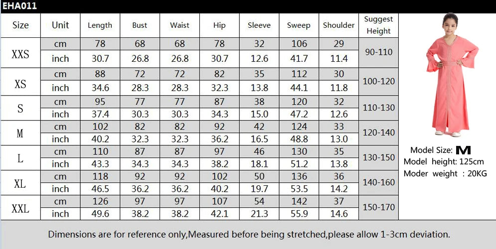 Muslim Kids Girls Maxi Dress Ramadan Eid Djellaba Dubai Abaya Turkey Kaftan Islamic Clothing Arabic Robe Children Prayer Gown
