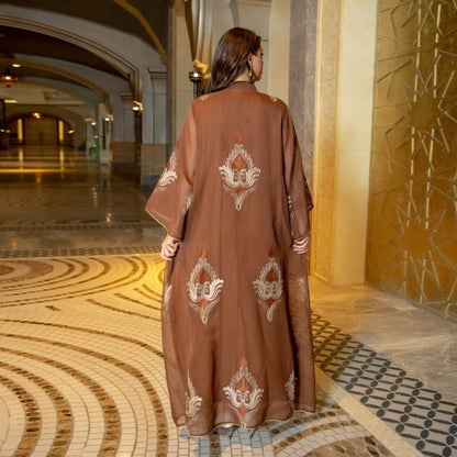 Kaftan Muslim Abaya Clothes for Muslim Women Summer Fashion Muslim Women Long Sleeve V-neck Sequin Long Maxi Dress Dubai Abaya